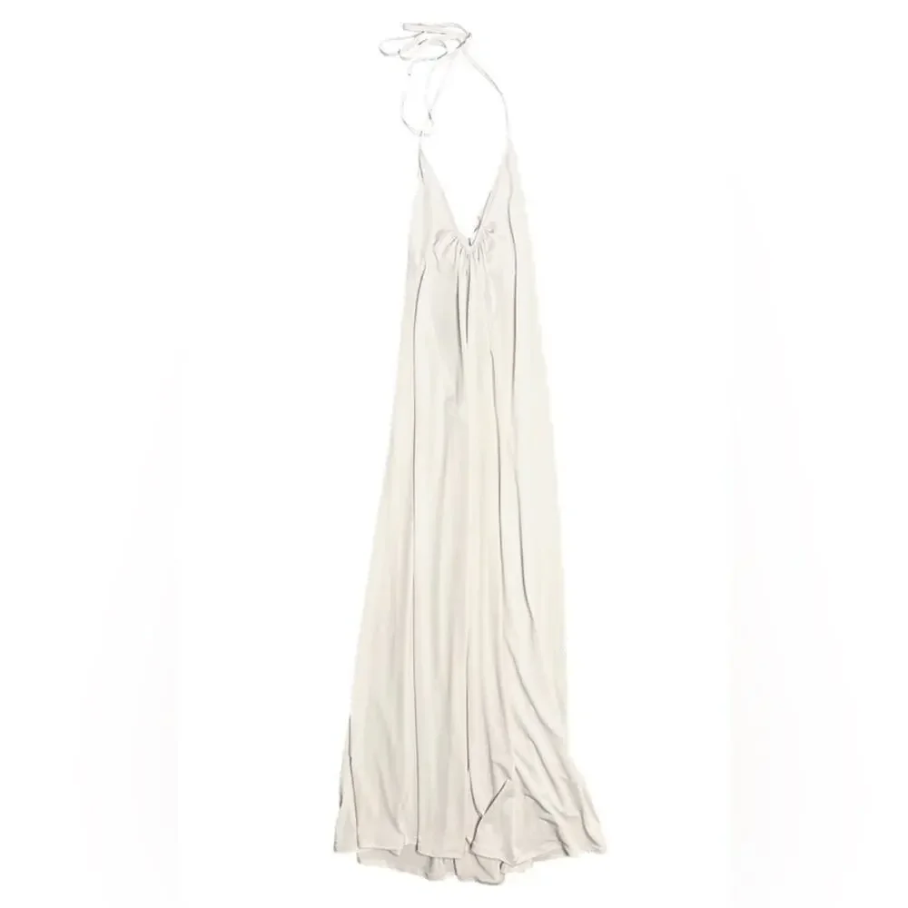 Josa Tulum Ityway Ivory Low V Halter Maxi Dress – Open Back, (One Size) - Picture 3 of 8